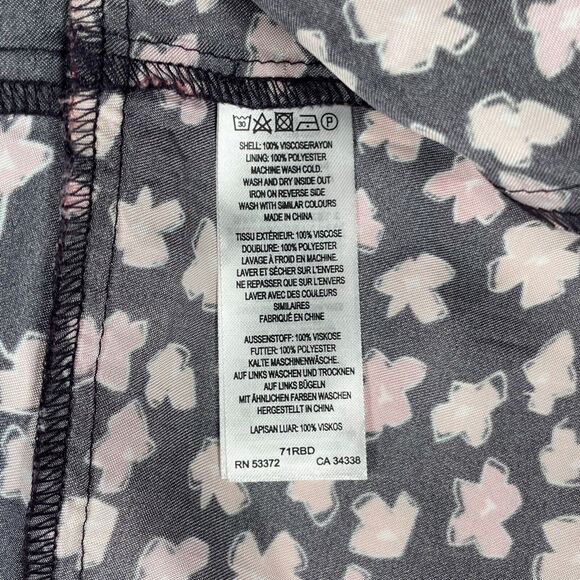 French Connection Daisy Crush Dress Size 6 NWT Navy Pink Floral Boho Mini Tiered - Picture 9 of 13